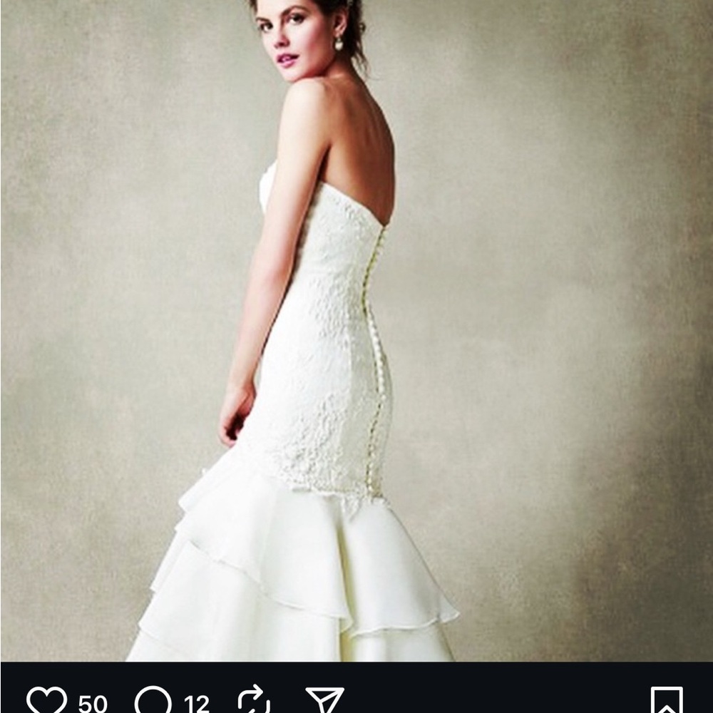 Melissa Sweet Strapless White Wedding Dress